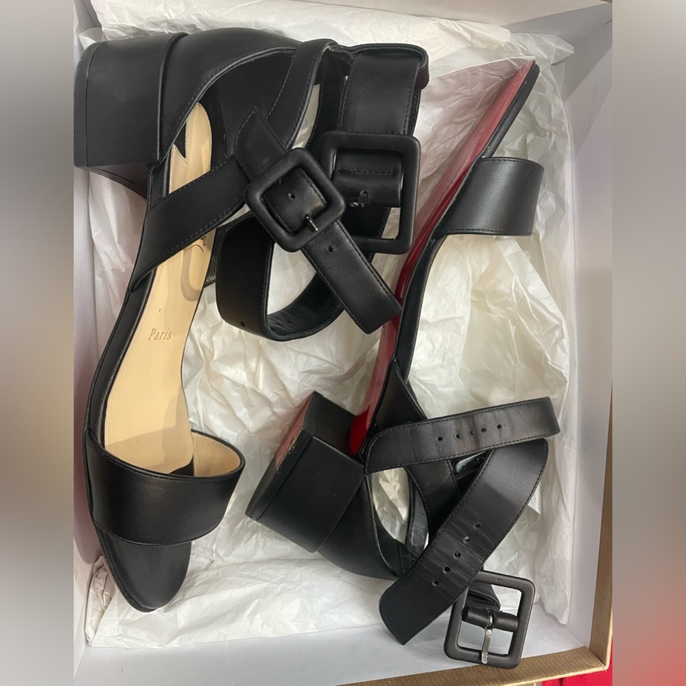 Christian Louboutin calf leather Block 25mm heel sandals